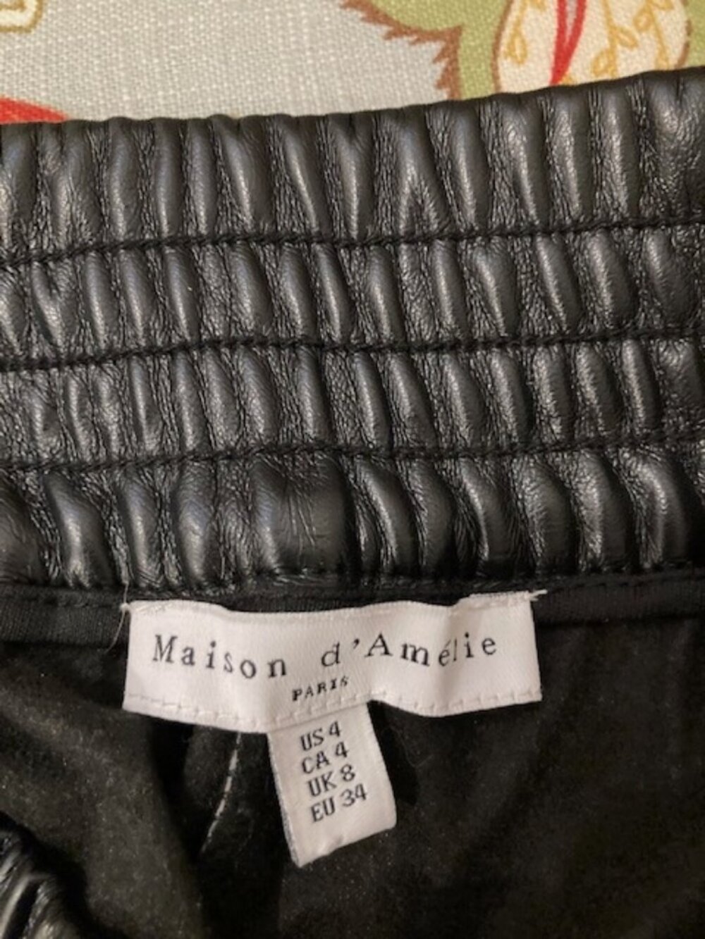 Maison d'Amelie Faux Leather Black Pant